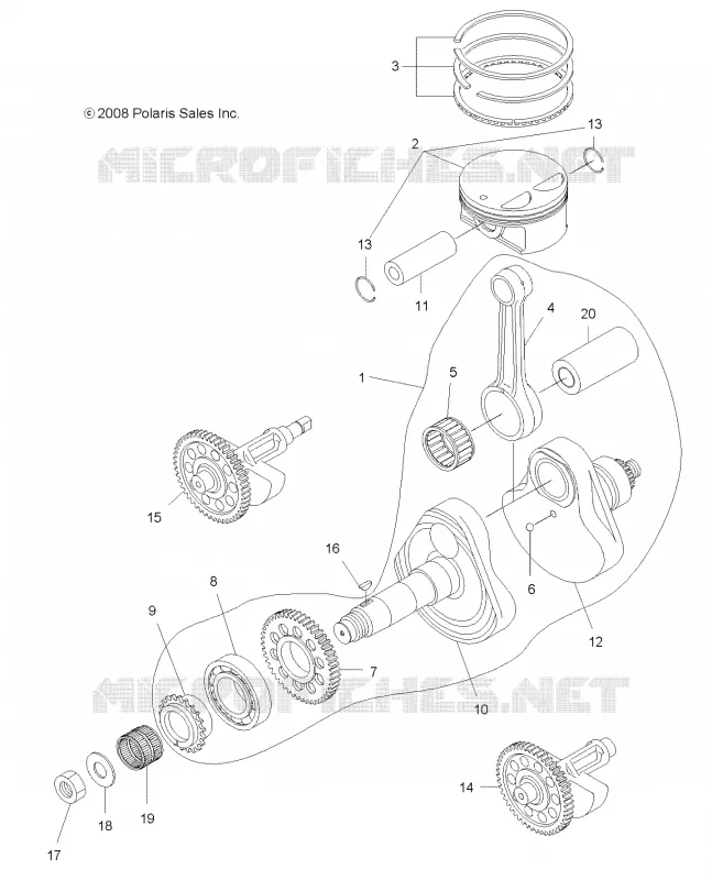 ENGINE, CRANKSHAFT AND PISTON