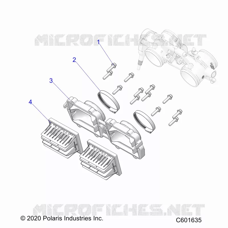 ENGINE, REED VALVE AND THROTTLE BODY ADAPTOR
