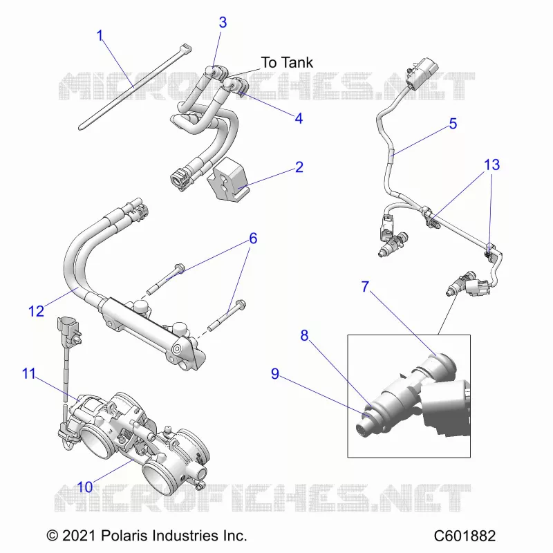 FUEL SYSTEM, RAIL, LINES AND THROTTLE BODY