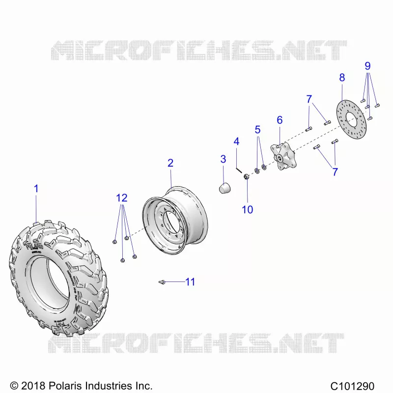 WHEELS, FRONT TIRE AND BRAKE DISC