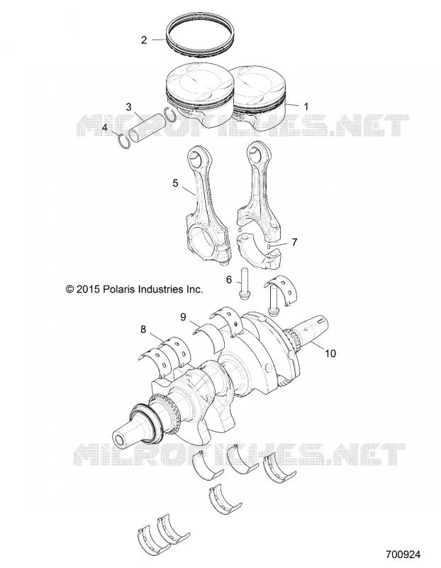 ENGINE, CRANKSHAFT AND PISTON