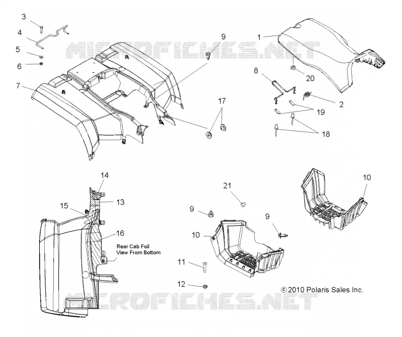 REAR CAB, SEAT AND FOOTWELLS