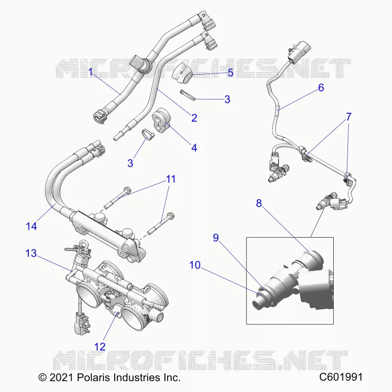 FUEL SYSTEM, RAIL, LINES AND THROTTLE BODY