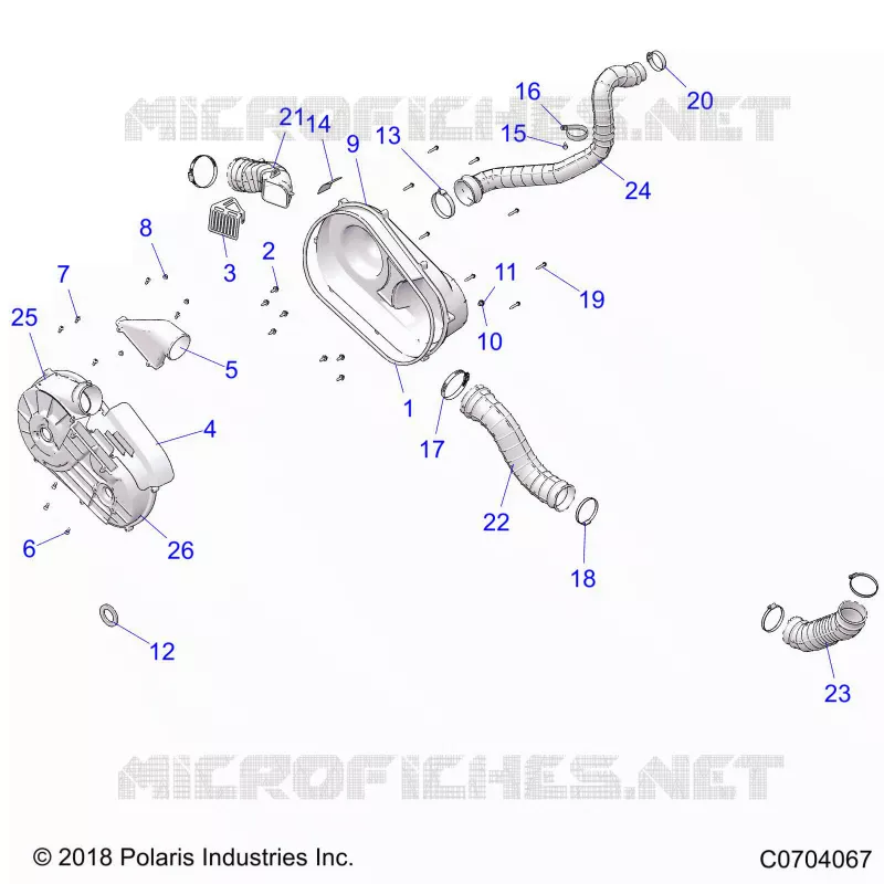 DRIVE TRAIN, CLUTCH COVER AND DUCTING