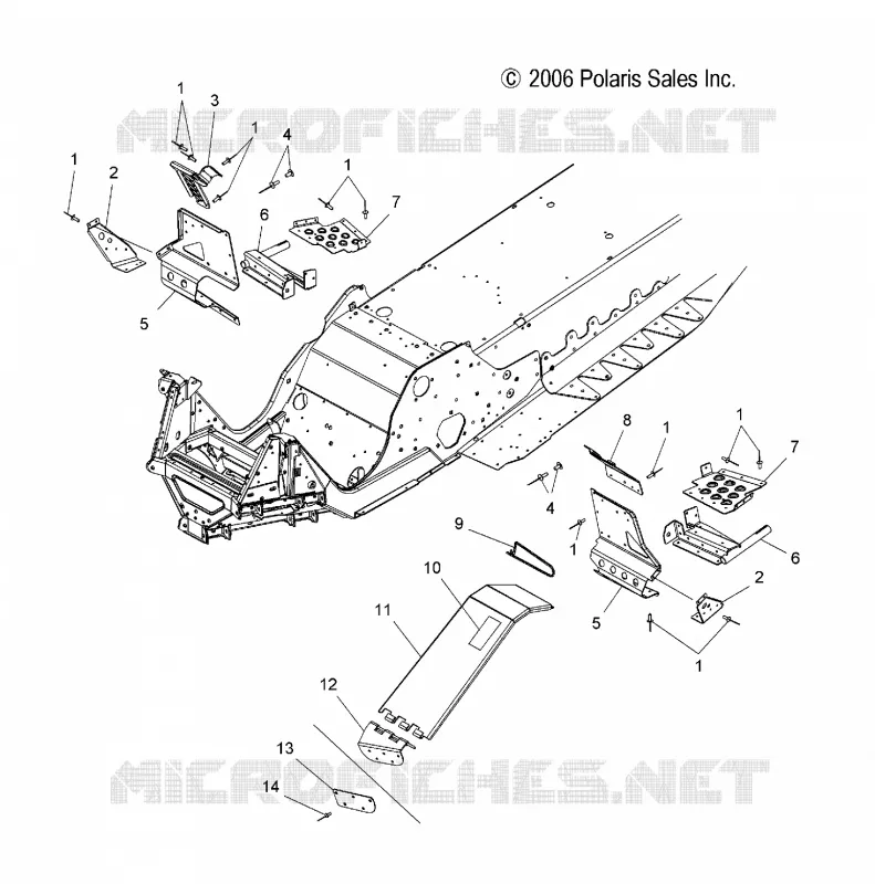 CHASSIS, FOOTREST AND CLUTCH GUARD