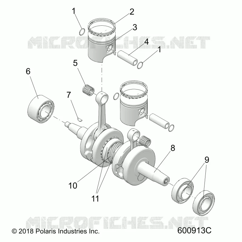 ENGINE, PISTON AND CRANKSHAFT