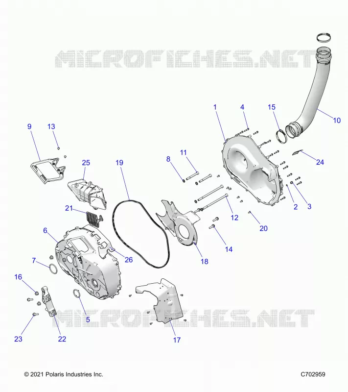 DRIVE TRAIN, CLUTCH COVER AND DUCTING