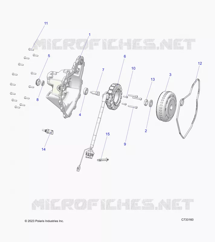 ENGINE, STATOR COVER AND FLYWHEEL