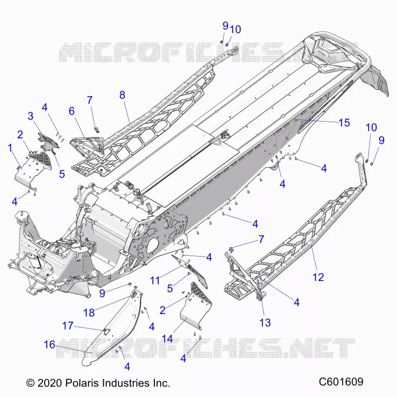 CHASSIS, CLUTCH GUARD, FOOTRESTS, AND RUNNINGBOARDS