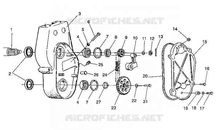 CHAINCASE ASSEMBLY LITE/0933433,STARLITE/0933427 AND  LITE DELUXE/0933431 (4922972297014A)