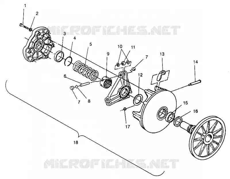 DRIVE CLUTCH ASSEMBLY STORM 0965782, STORM SKS 0965582,  EURO STORM E965782 (4931593159C008)