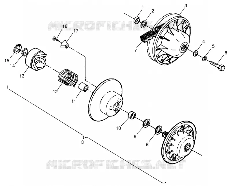 DRIVEN CLUTCH  SCRAMBLER 500 W97BC50A (4943074307C003)