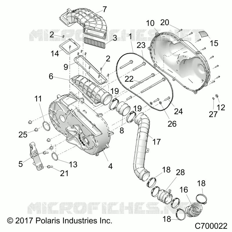 DRIVE TRAIN, CLUTCH COVER AND DUCTING