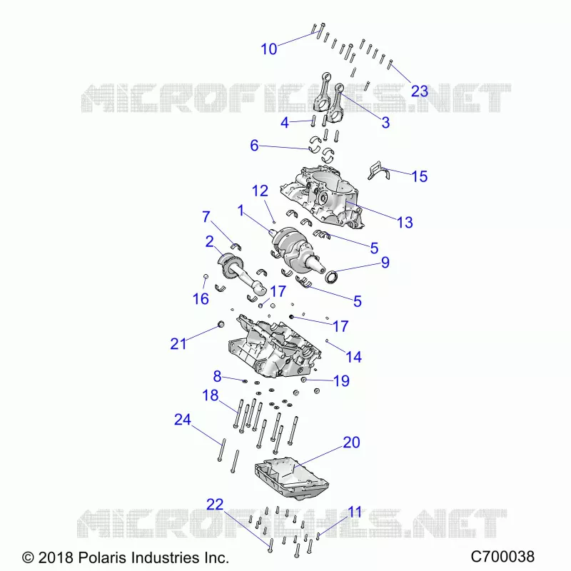 ENGINE, CRANKCASE AND CRANKSHAFT