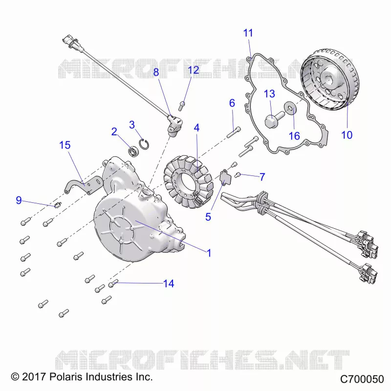 ENGINE, STATOR AND FLYWHEEL