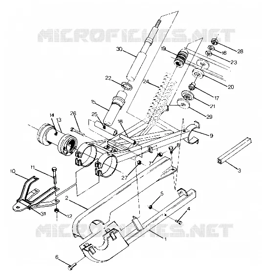 REAR SWING ARM   SHOCK UPDATED 5/90 (4917741774027A)