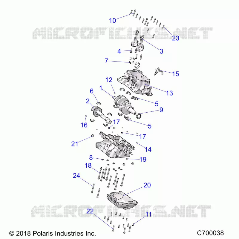 ENGINE, CRANKCASE AND CRANKSHAFT