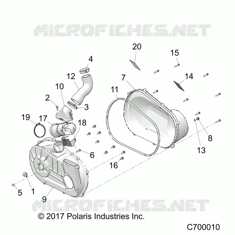 DRIVE TRAIN, CLUTCH COVER AND DUCTING