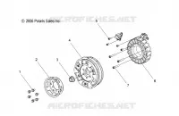 ENGINE, STATOR AND FLYWHEEL