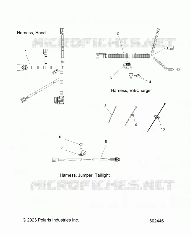 ELECTRICAL, HARNESS, HOOD, E.S. START, TAILLIGHT