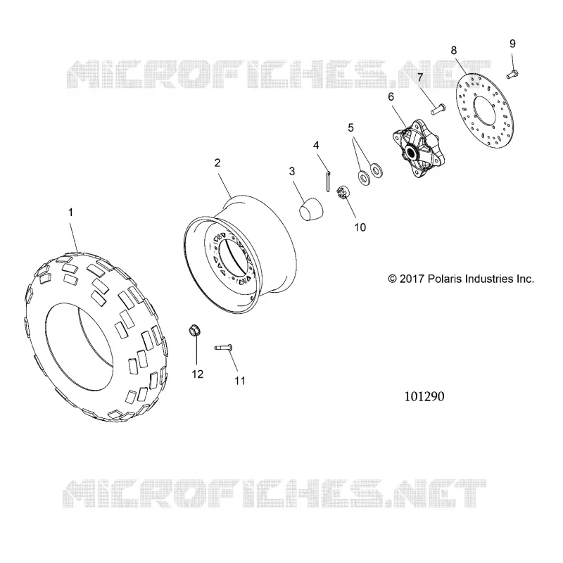 WHEELS, FRONT TIRE AND BRAKE DISC