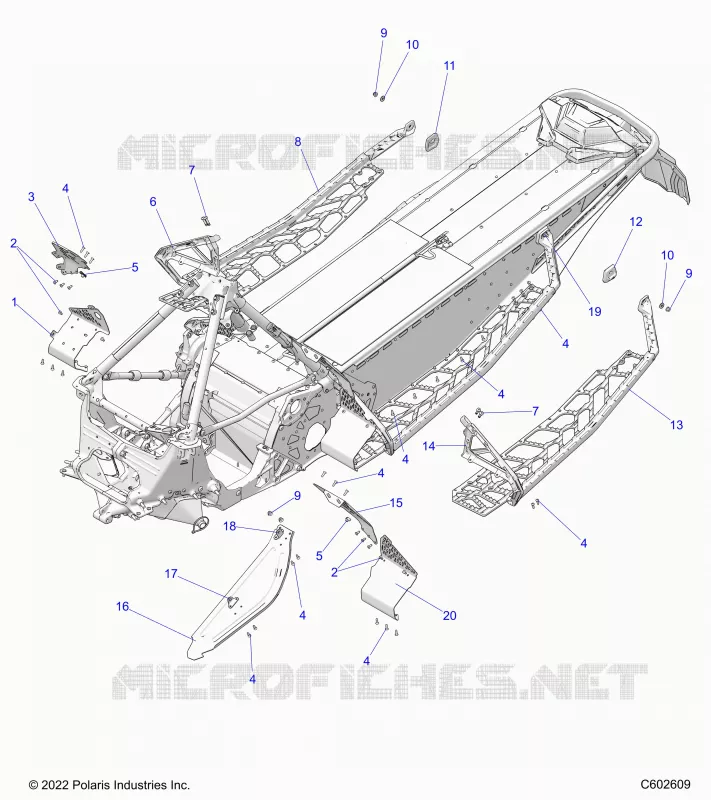 CHASSIS, CLUTCH GUARD, FOOTRESTS, AND RUNNINGBOARDS