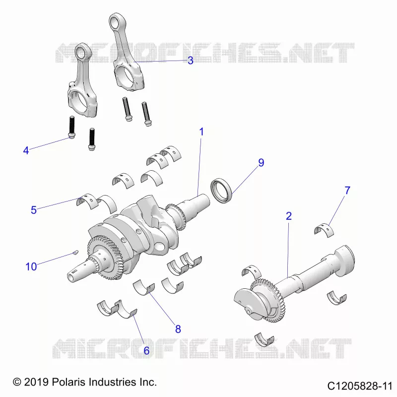 ENGINE, CRANKSHAFT AND BEARINGS