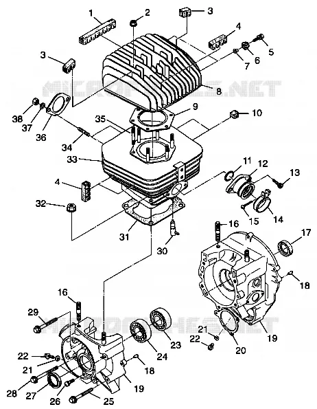 CRANKCASE AND CYLINDER