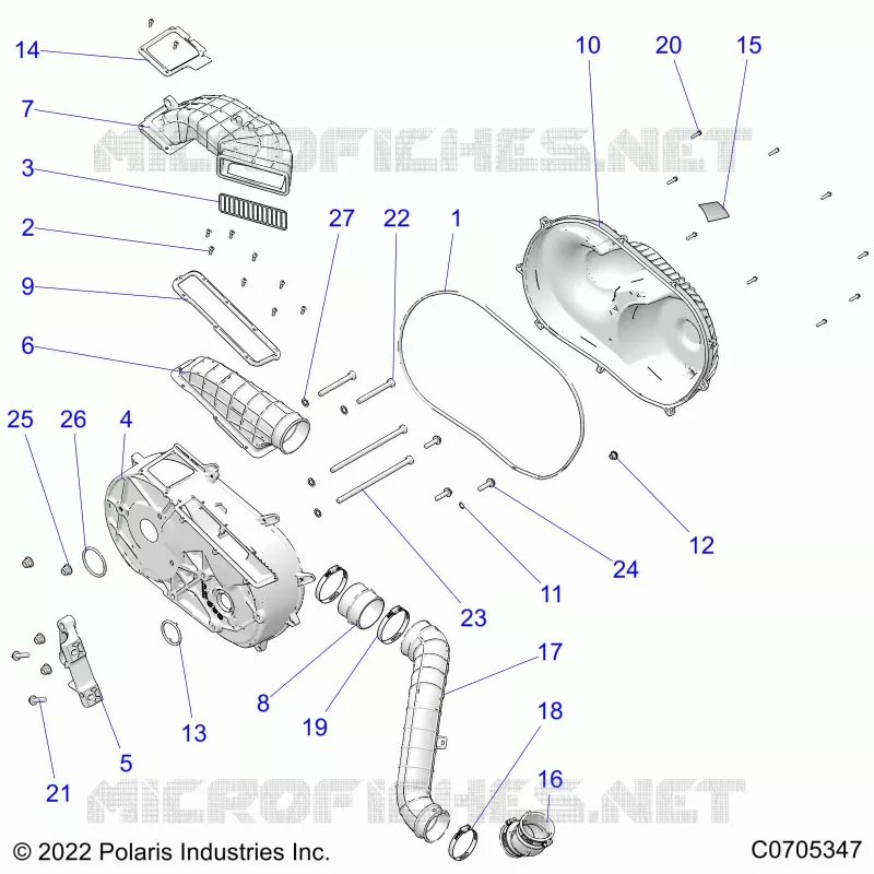 DRIVE TRAIN, CLUTCH COVER AND DUCTING