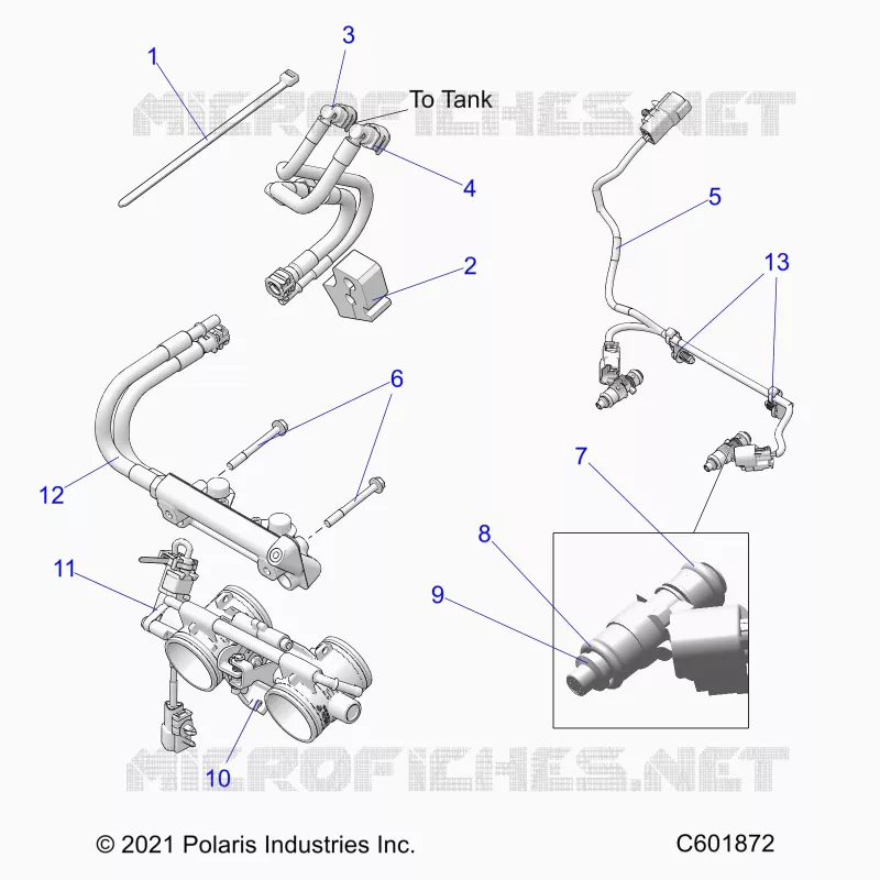 FUEL SYSTEM, RAIL, LINES AND THROTTLE BODY