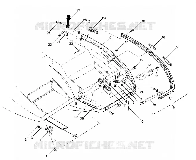 BUMPER   HINGE STAR, SPRINT ES AND STARTRAK UPDATED 2/90 (4916811681008A)