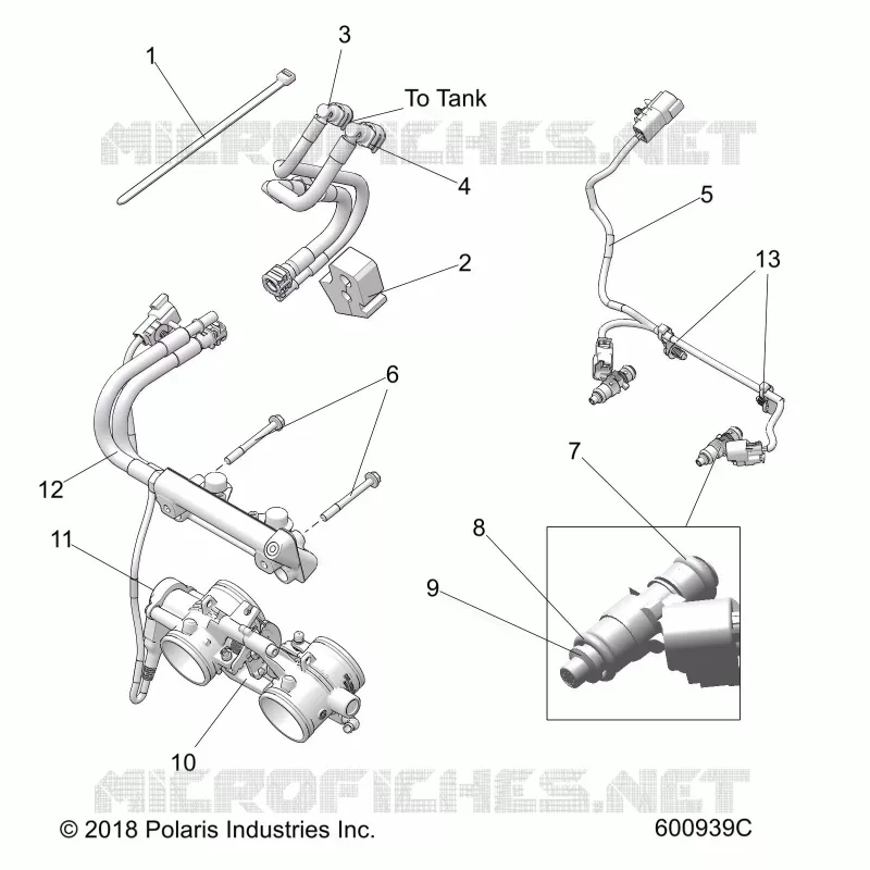 FUEL SYSTEM, RAIL, LINES AND THROTTLE BODY
