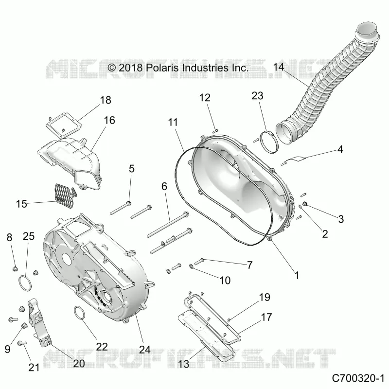 DRIVE TRAIN, CLUTCH COVER AND DUCTING