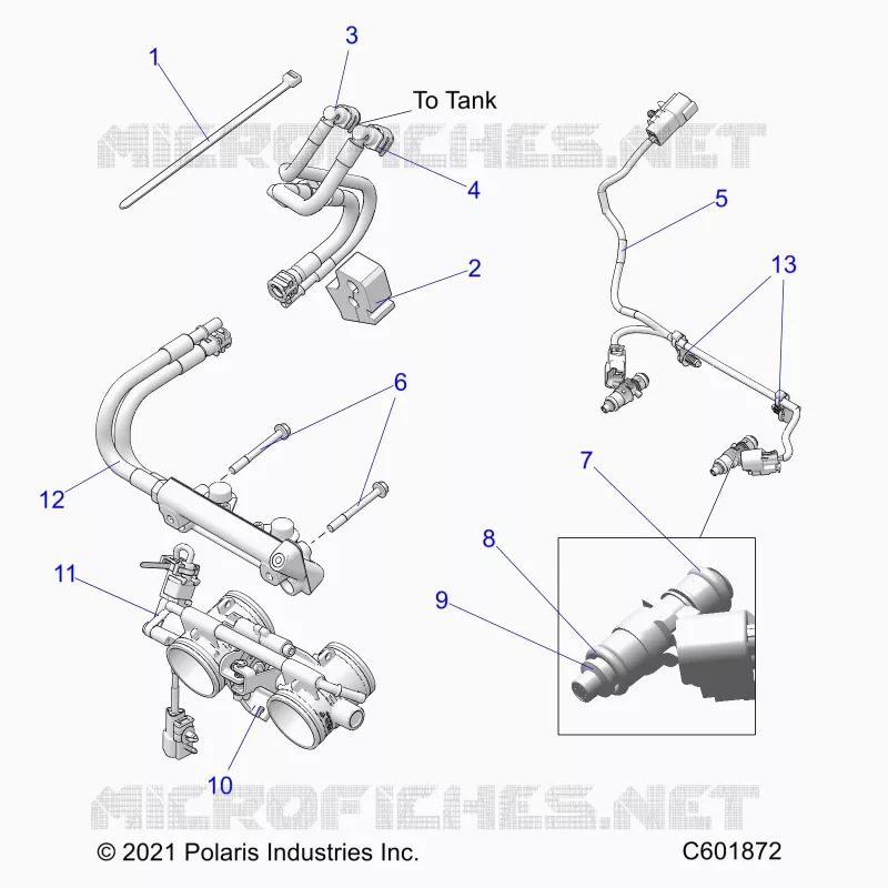 FUEL SYSTEM, RAIL, LINES AND THROTTLE BODY