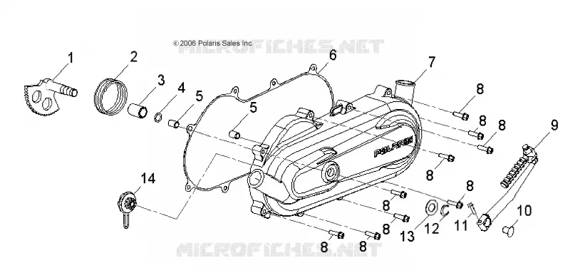 ENGINE, CLUTCH COVER AND KICK START