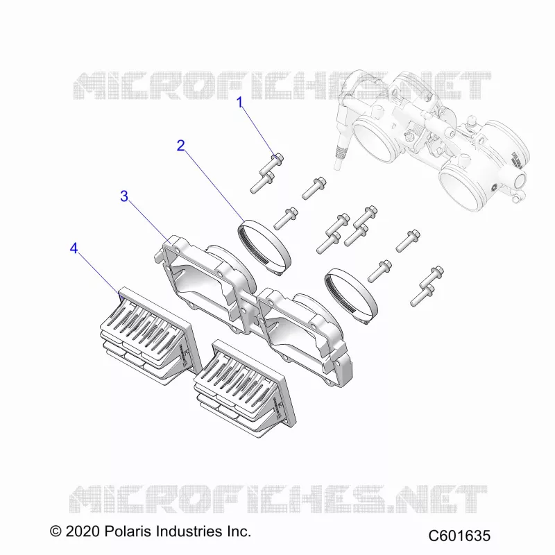 ENGINE, REED VALVE AND THROTTLE BODY ADAPTOR