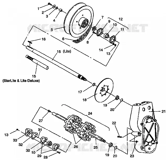 DRIVE TRAIN ASSEMBLY LITE/0933433,STARLITE/0933427 AND  LITE DELUXE/0933431 (4922972297015A)