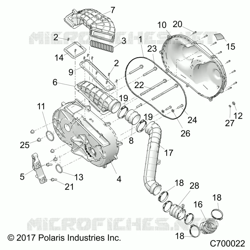 DRIVE TRAIN, CLUTCH COVER AND DUCTING
