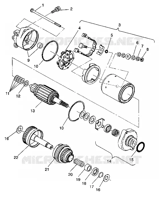 STARTING MOTOR ASSEMBLY SLT 750 B944170 (4925942594030A)