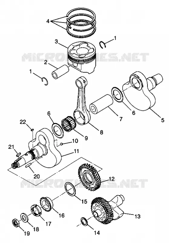 CRANKSHAFT AND PISTON