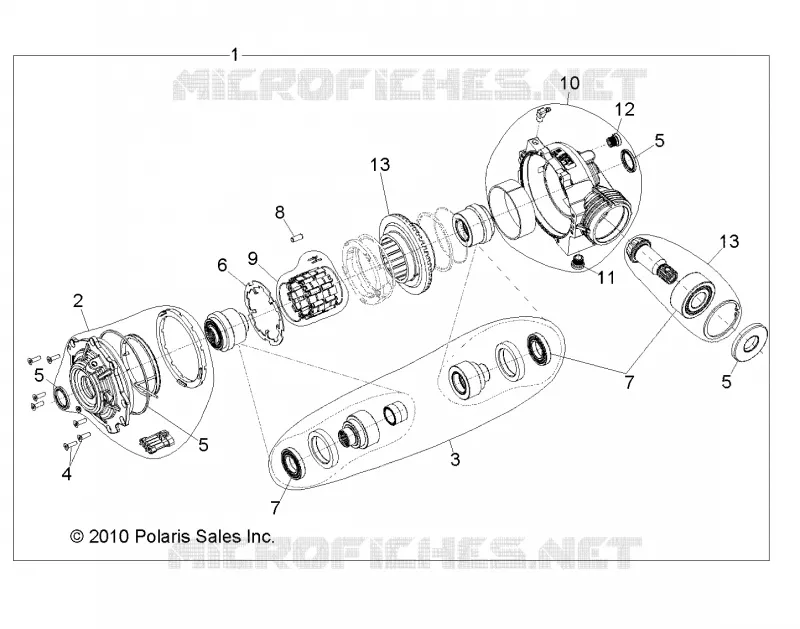 DRIVE TRAIN, FRONT GEARCASE INTERNALS 1332842