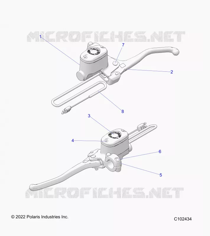 FRONT BRAKE BRAKE LEVER AND MASTER CYLINDER