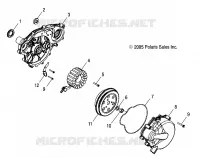ENGINE, STATOR AND FLYWHEEL