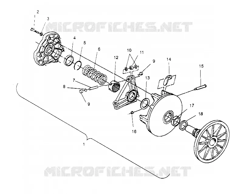 DRIVE CLUTCH ASSEMBLY XLT 0950756, XLT SKS 0950556,  XLT SKS EURO E950556   (4928842884C003)
