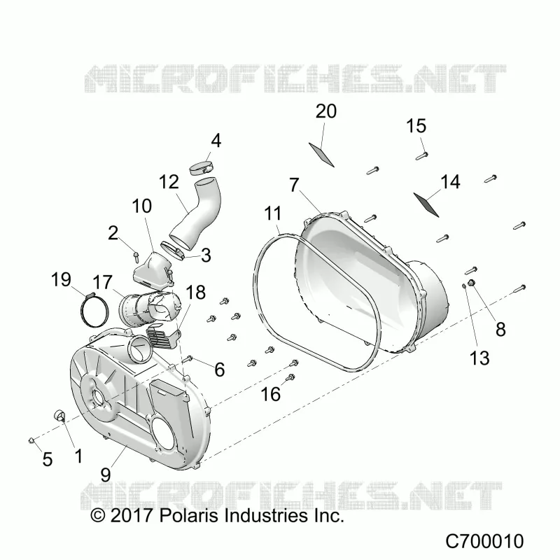 DRIVE TRAIN, CLUTCH COVER AND DUCTING