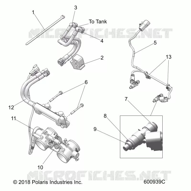 FUEL SYSTEM, RAIL, LINES AND THROTTLE BODY