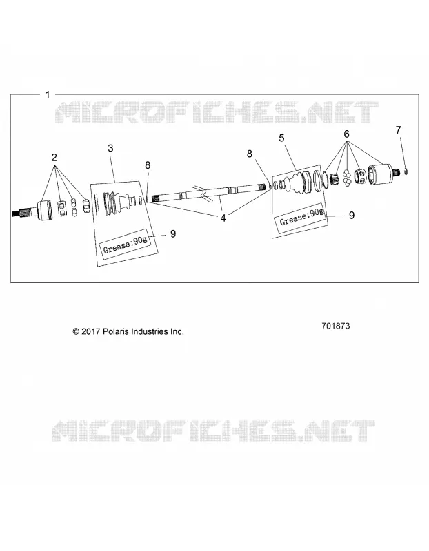 DRIVE TRAIN, REAR HALF SHAFT