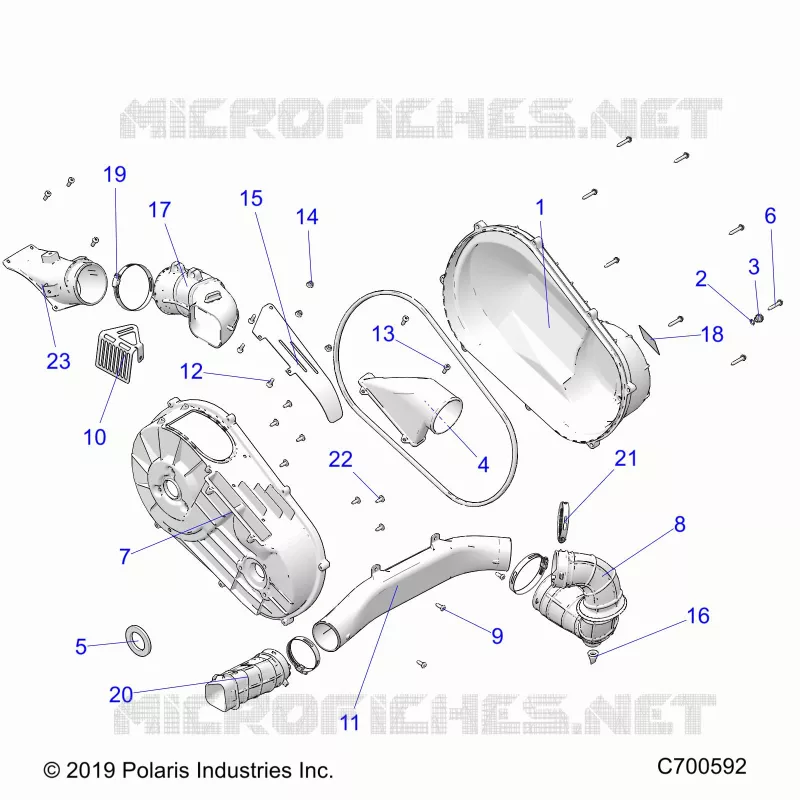 DRIVE TRAIN, CLUTCH COVER AND DUCTING