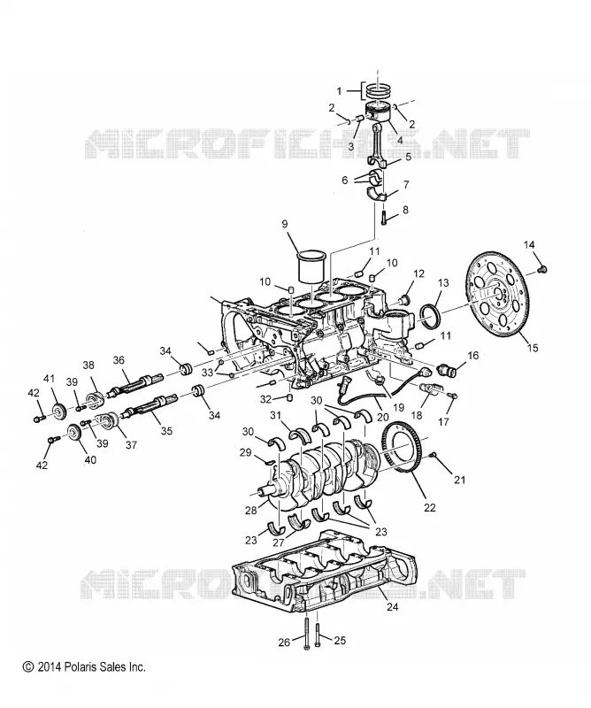 CYLINDER BLOCK AND RELATED PARTS