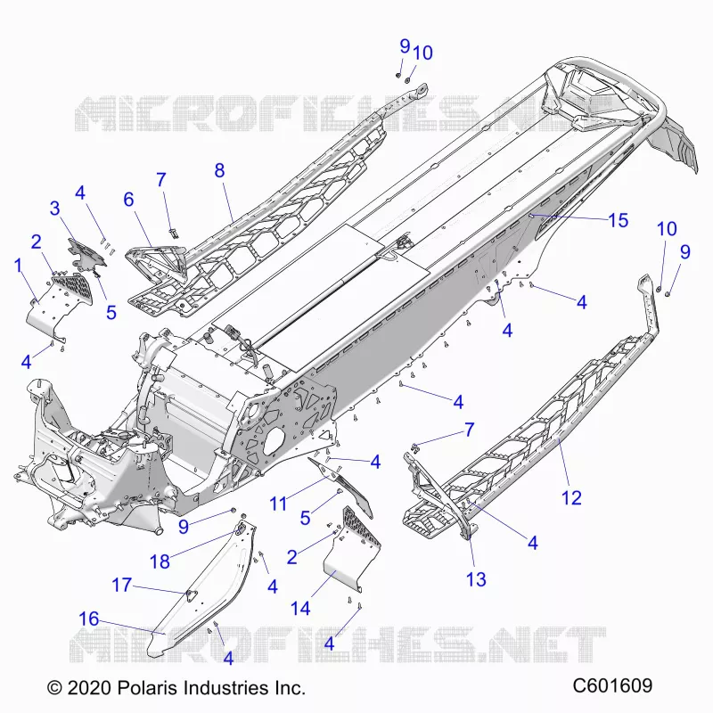 CHASSIS, CLUTCH GUARD, FOOTRESTS, AND RUNNINGBOARDS